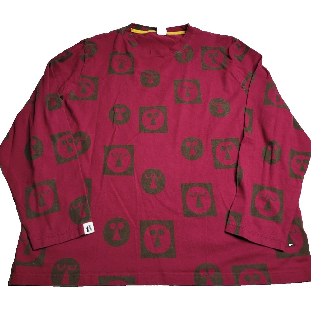 Fielder Bonobos Graphic‎ Maroon Long Sleeve Men's XL